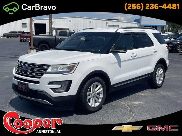 2017 Ford Explorer XLT in White — front three-quarter view