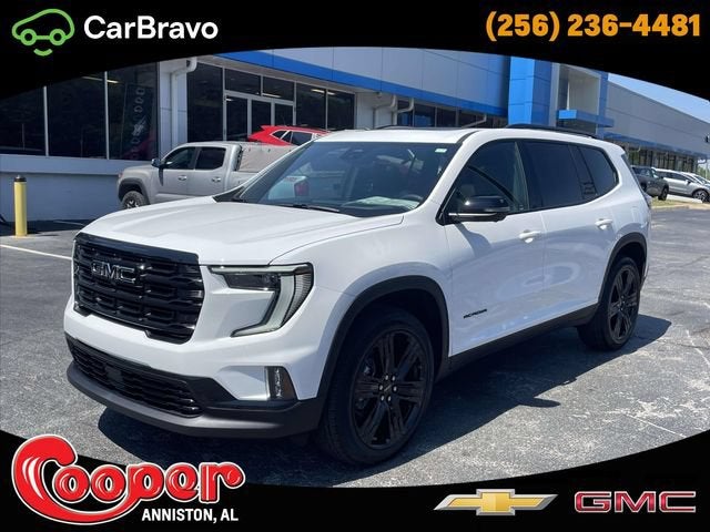 2026 GMC Acadia Elevation in Summit White — front three-quarter view