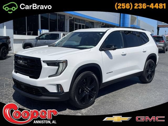 2026 GMC Acadia Elevation in Summit White — front three-quarter view