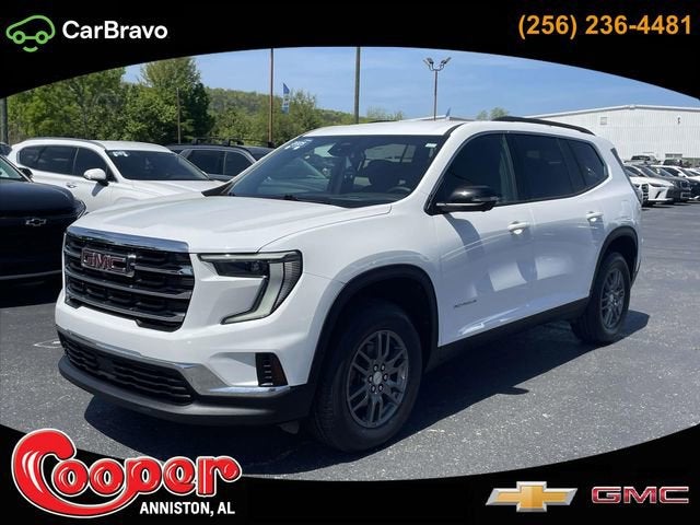 2025 GMC Acadia Elevation in Summit White — front three-quarter view