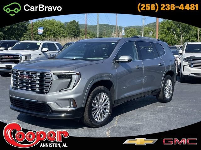 2026 GMC Acadia Denali in Sterling Metallic — front three-quarter view