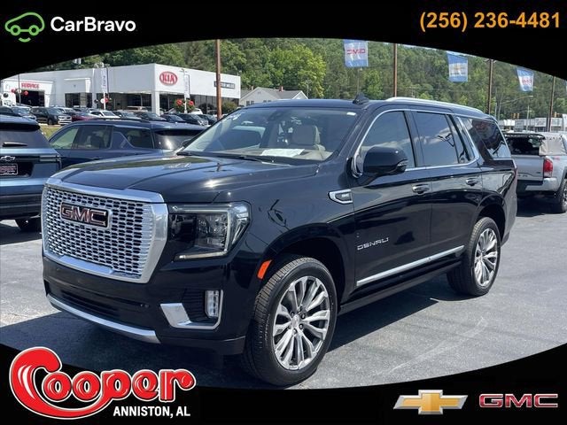2021 GMC Yukon Denali in Onyx Black — front three-quarter view
