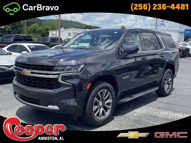 2023 Chevrolet Tahoe LS in Dark Ash Metallic — front three-quarter view