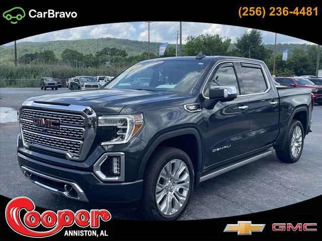 2021 GMC Sierra 1500 Denali in Hunter Metallic — front three-quarter view