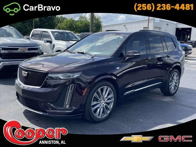 2020 Cadillac XT6 AWD Sport in Garnet Metallic — front three-quarter view