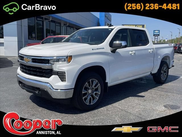 2024 Chevrolet Silverado 1500 LT (2FL) in Summit White — front three-quarter view