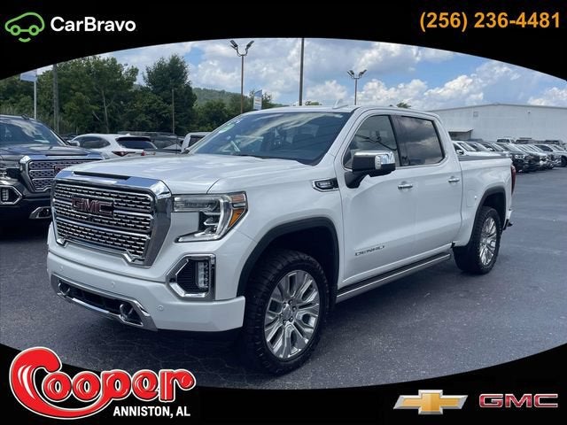 2021 GMC Sierra 1500 Denali in White Frost Tricoat — front three-quarter view