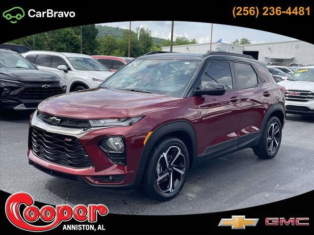 2023 Chevrolet Trailblazer RS in Crimson Metallic — front three-quarter view